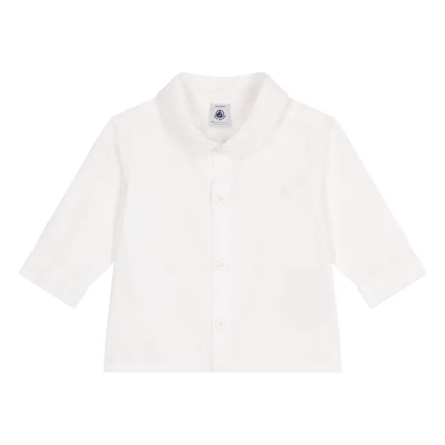 Camicia da battesimo in cotone biologico | Bianco