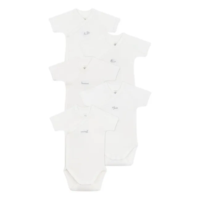 Lot 5 Bodies Naissance Semainier Coton Bio | Ecru