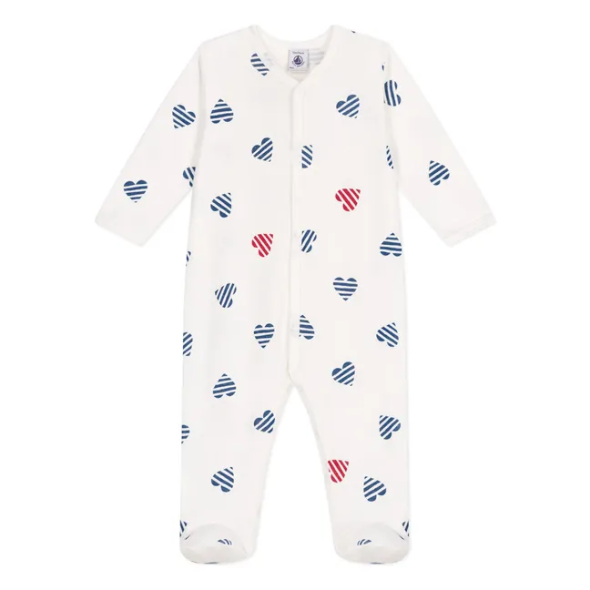 Bertho Organic Cotton Pyjamas with Feet | Ecru