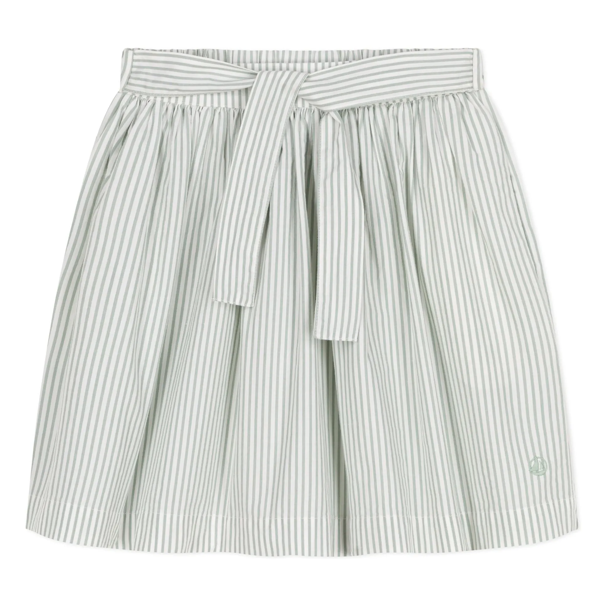 Petit Bateau Girls White Boncap Skirt Popeline Organic Cotton