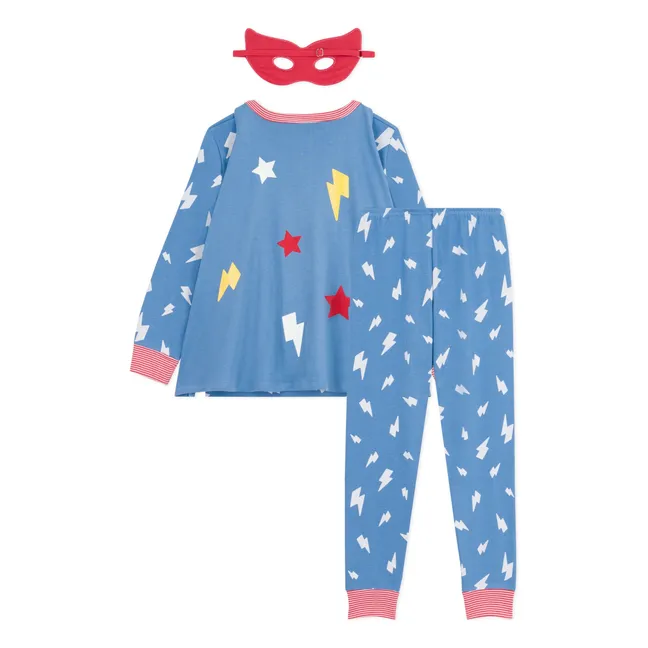 Pijama Bretona con Capa Flash Algodón orgánico | Azul