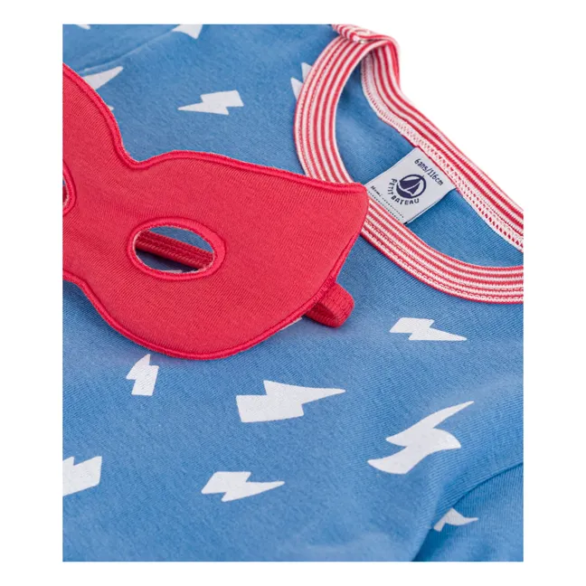 Pijama Bretona con Capa Flash Algodón orgánico | Azul