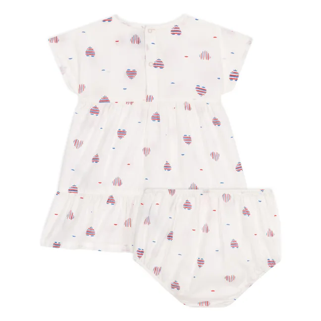 Conjunto de vestido y bombacho de algodón ecológico Barka | Crema
