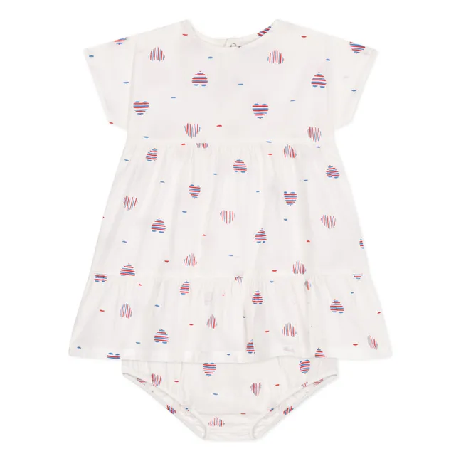 Conjunto de vestido y bombacho de algodón ecológico Barka | Crema