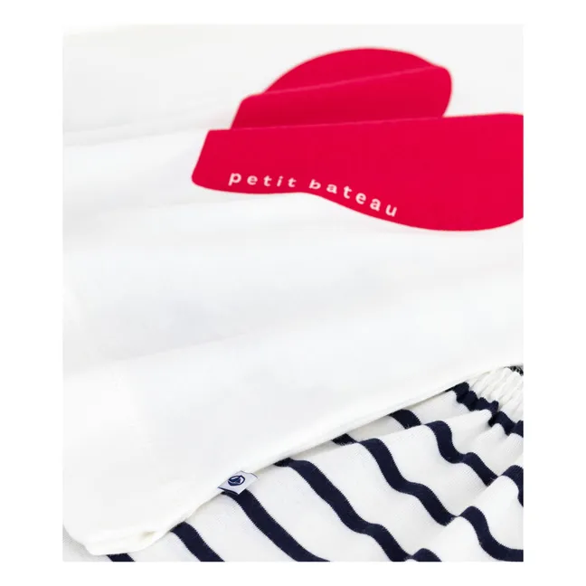 Pijama corto de algodón ecológico Bruneta | Blanco