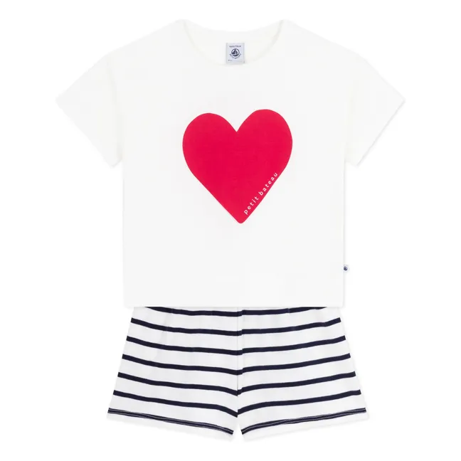Pyjashort Bruneta Coton Bio | Blanc