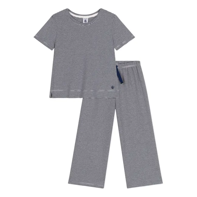 Pijama Briana de algodón orgánico | Azul Marino