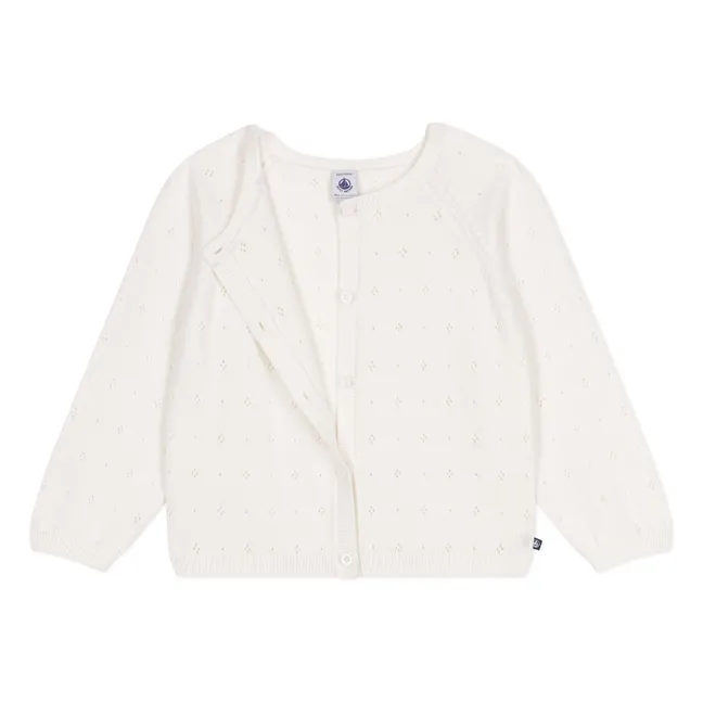 Cardigan Botricot Coton Bio | Blanc