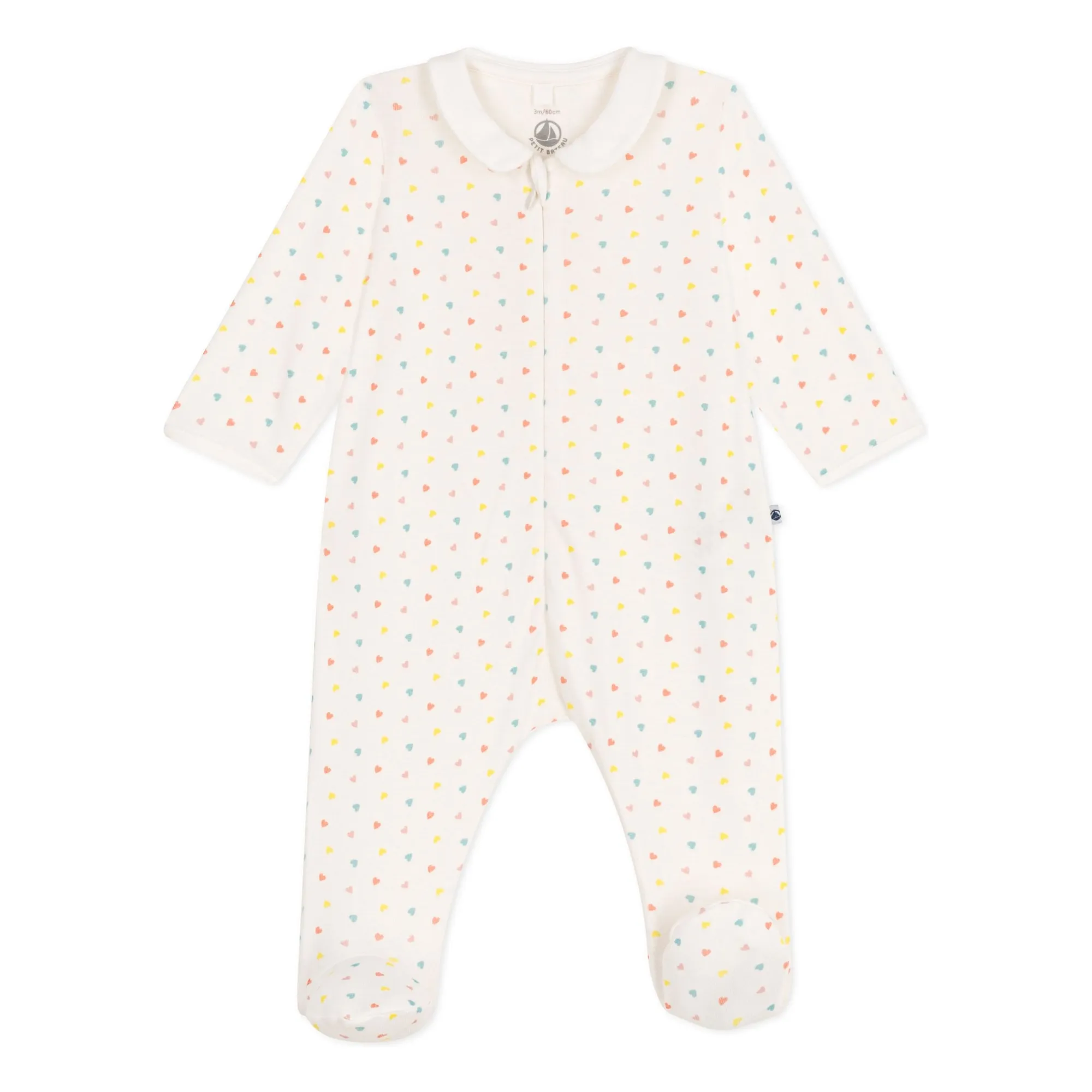 Petit Bateau White Banta Organic Cotton Pyjamas With Feet