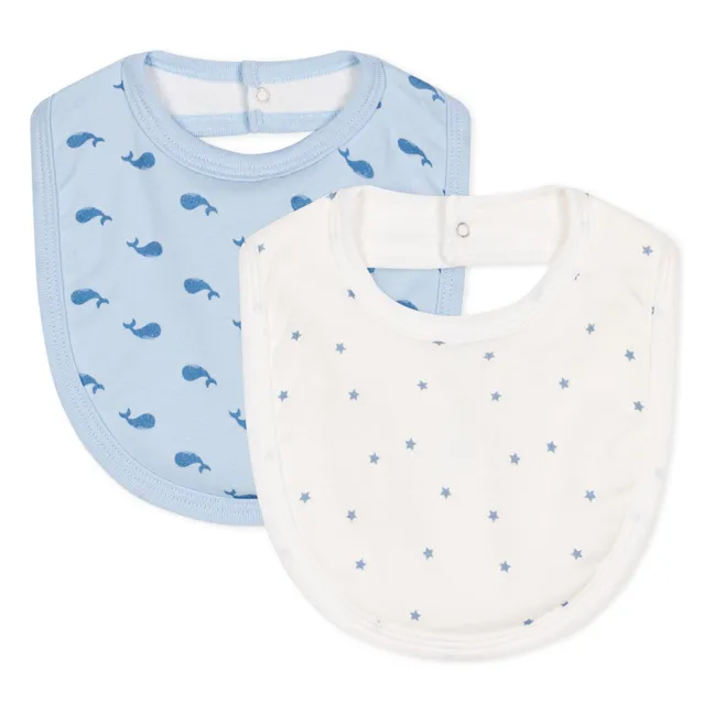 2er-Set Lätzchen Beryl Bio-Baumwolle | Blau