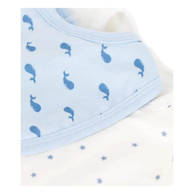 2er-Set Lätzchen Beryl Bio-Baumwolle | Blau