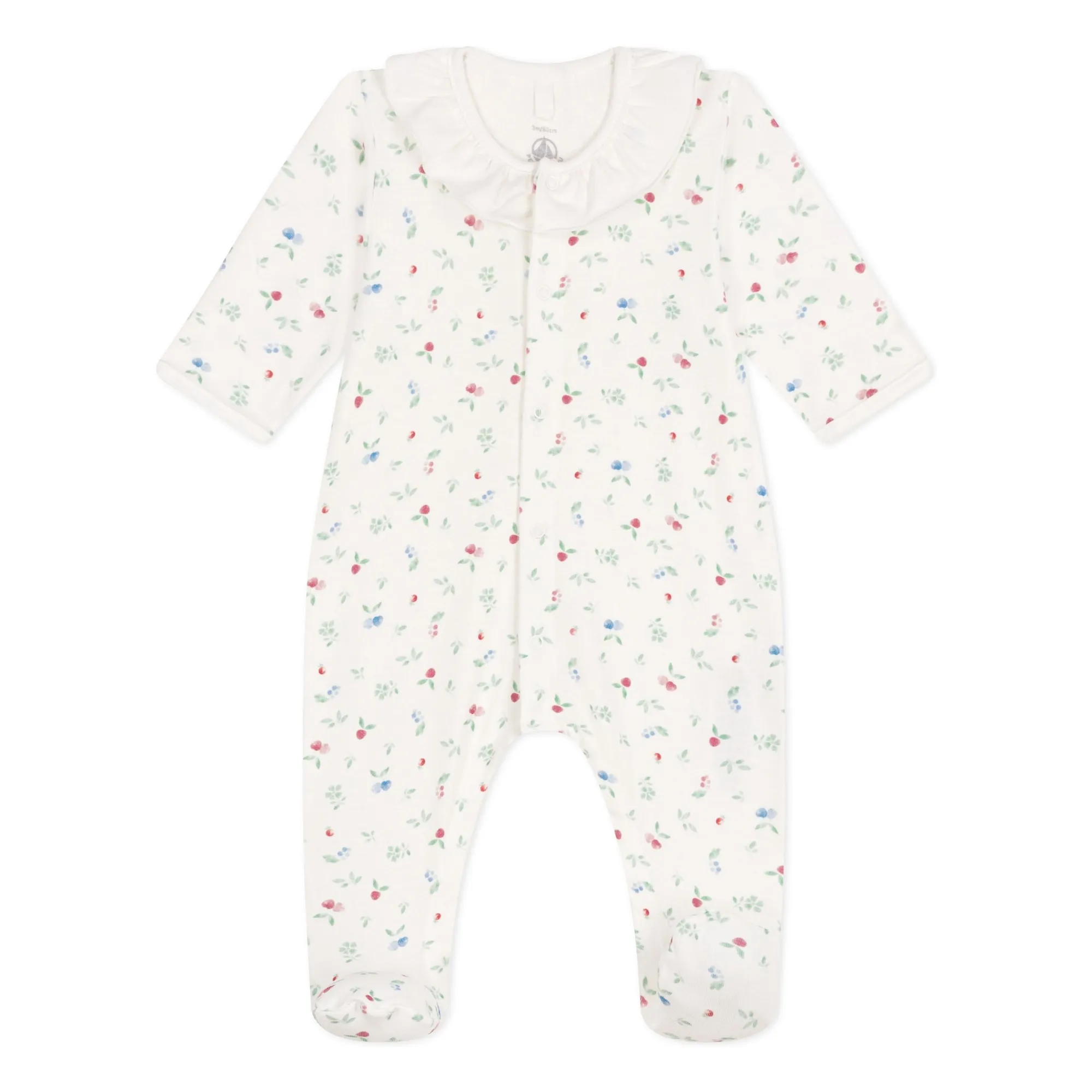 Petit Bateau White Organic Cotton Bolette Foot Pyjamas