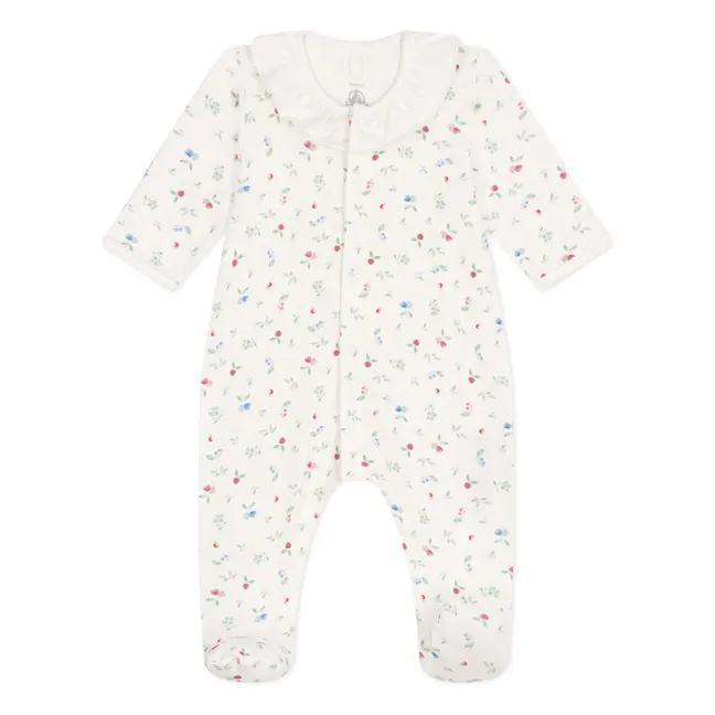 Pyjama à Pieds Bolette Coton Bio | Blanc
