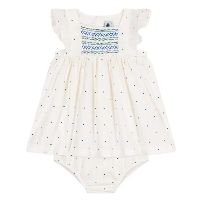 Abito in popeline di cotone organico Boemie | Bianco