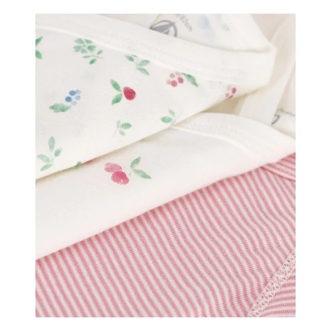3er-Pack Geburtsbodies Kirsche Bio-Baumwolle | Rosa