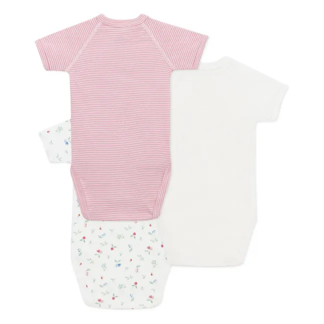 3er-Pack Geburtsbodies Kirsche Bio-Baumwolle | Rosa
