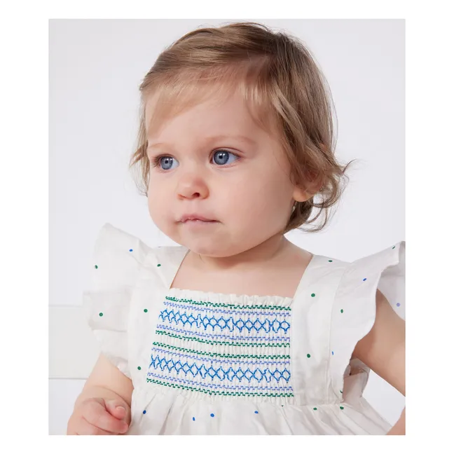 Robe Boemie Popeline Coton Bio | Blanc