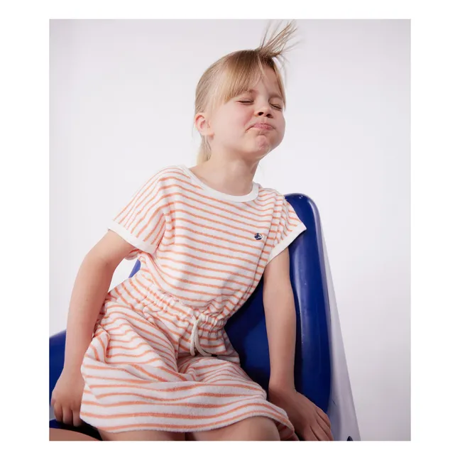 Kleid Bouclette Bio-Baumwolle | Apricot