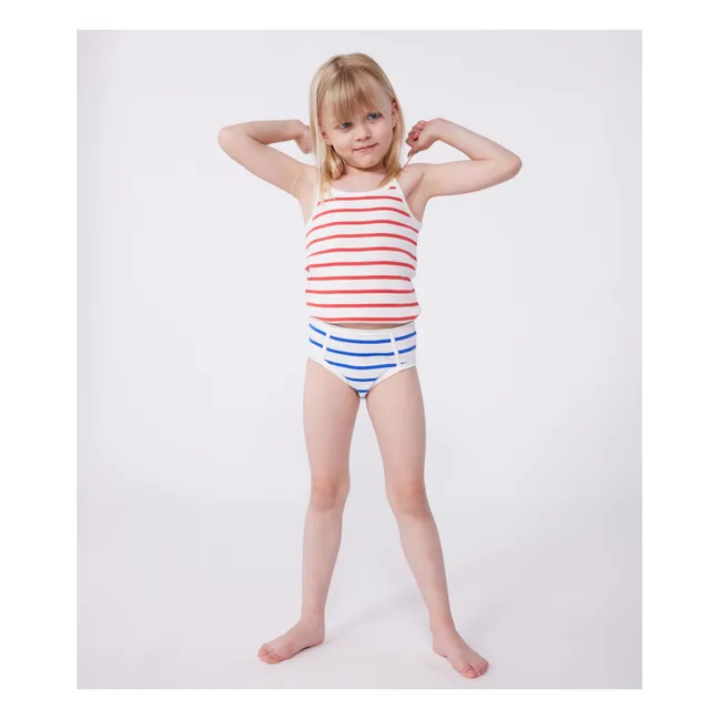 2er-Pack Tanktops Marinière Bio-Baumwolle | Weiß
