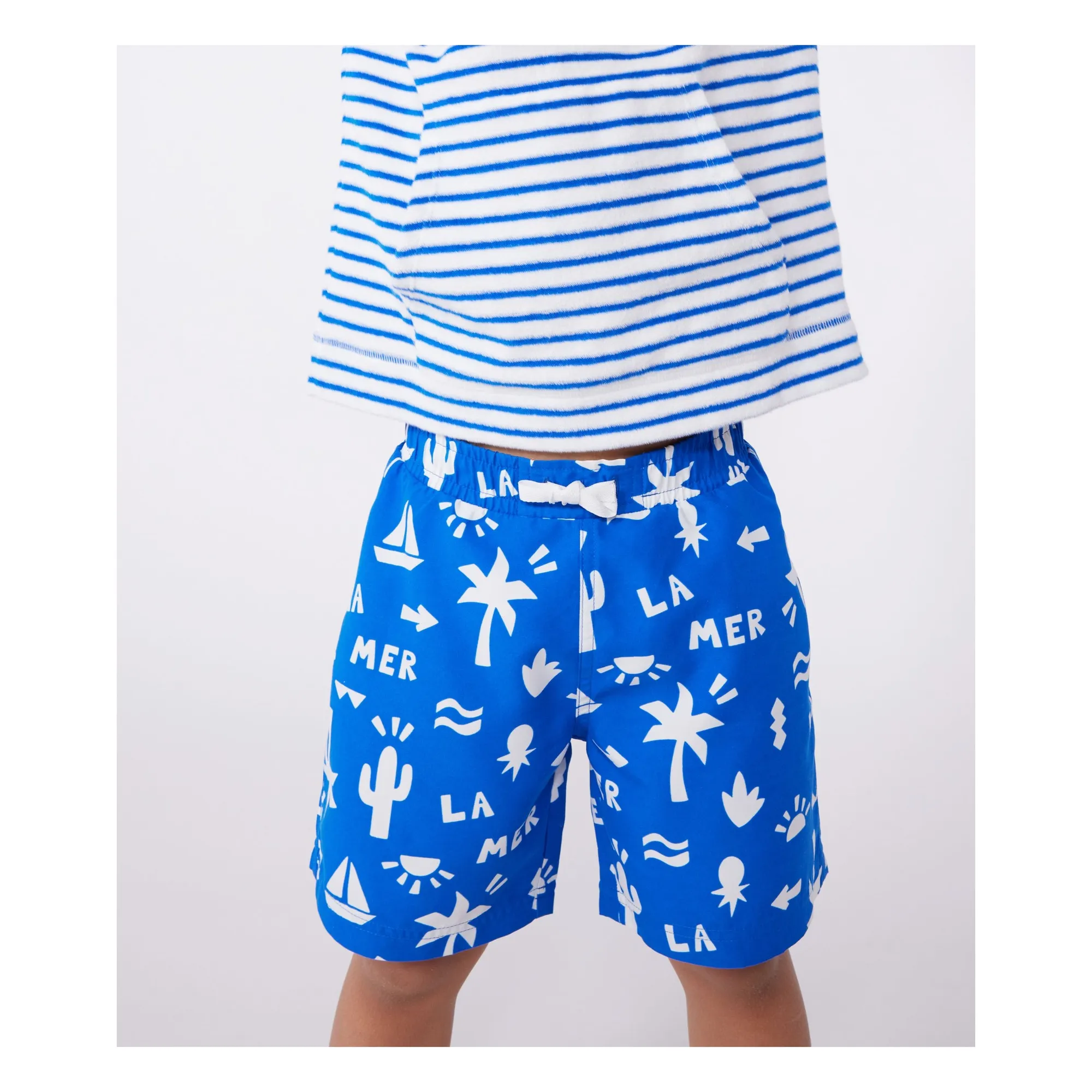Petit Bateau Boys Electric Blue Blumy Recycled Fiber Swim Shorts