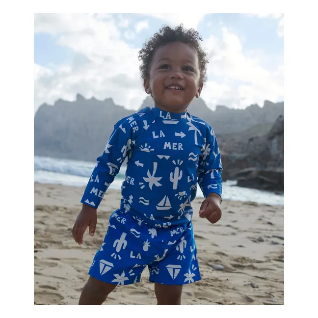 Recycled Fiber Swim Shorts | Electric blue