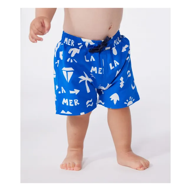 Recycled Fiber Swim Shorts | Electric blue