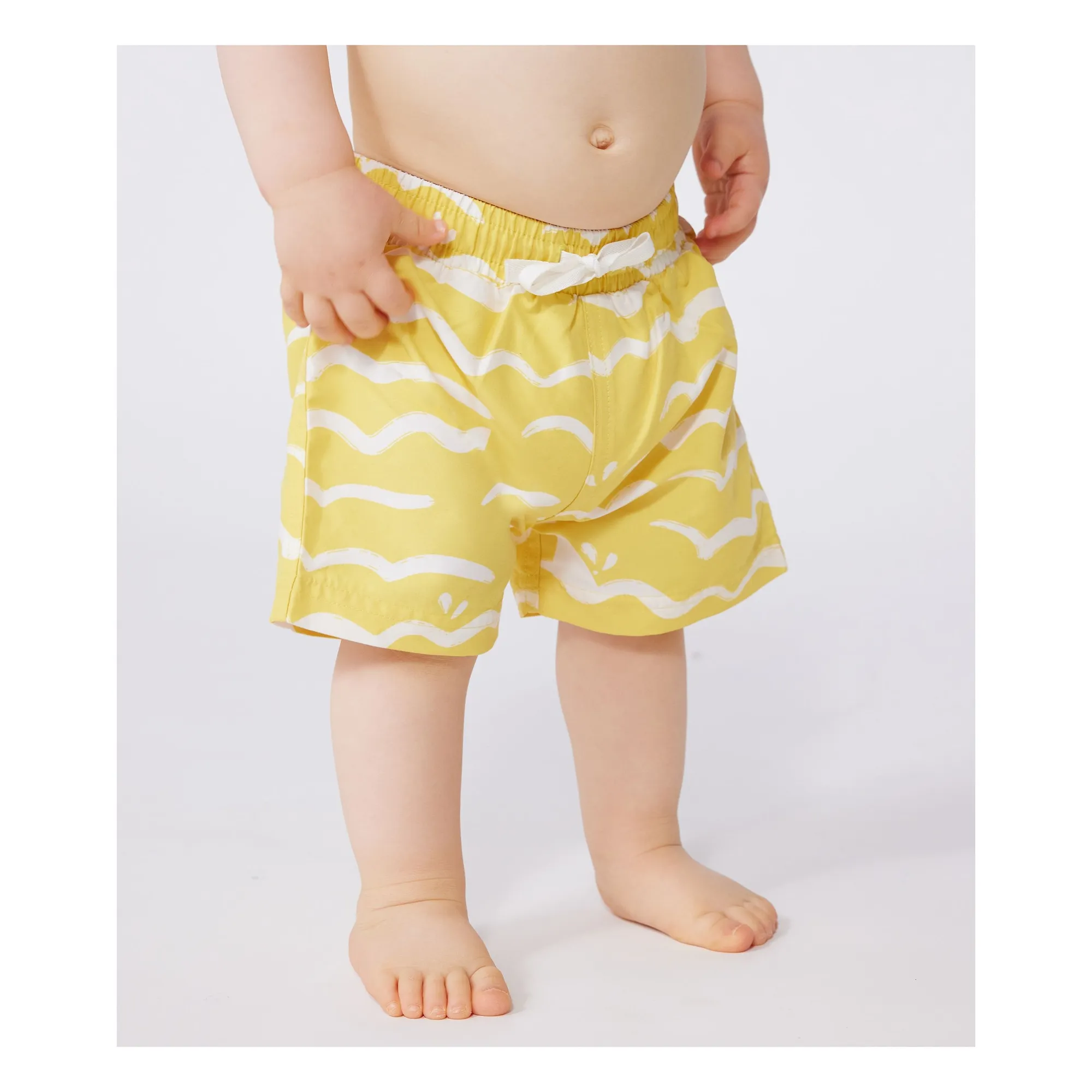 Petit Bateau Boys Yellow Baignada Recycled Fiber Swim Shorts