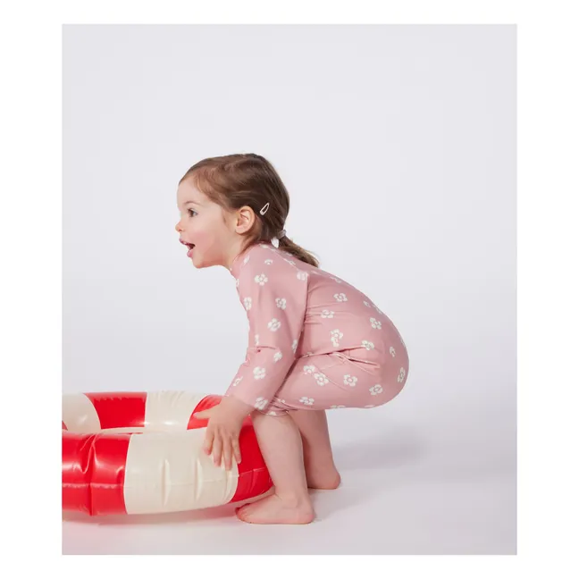 Combinaison de Bain Bayadere Fibres Recyclées | Rose