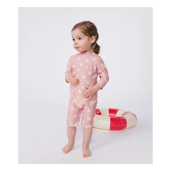 Combinaison de Bain Bayadere Fibres Recyclées | Rose