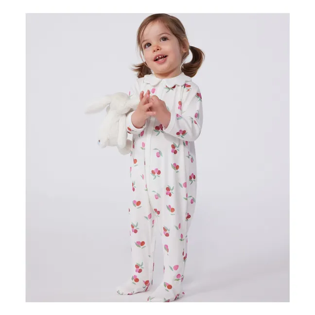 Baybay organic cotton pyjamas with feet | Ecru