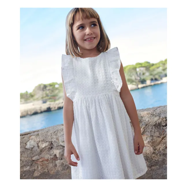 Dress Brendice Broderie Anglaise Organic cotton | White