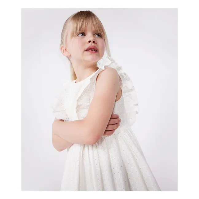 Dress Brendice Broderie Anglaise Organic cotton | White