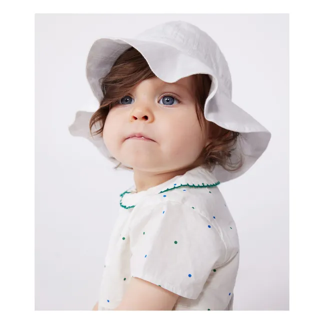 Gorro de popelín de algodón ecológico | Blanco