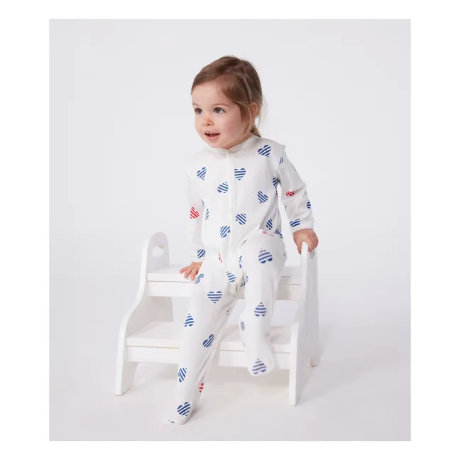 Bertho Organic Cotton Pyjamas with Feet | Ecru