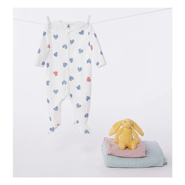 Bertho Organic Cotton Pyjamas with Feet | Ecru