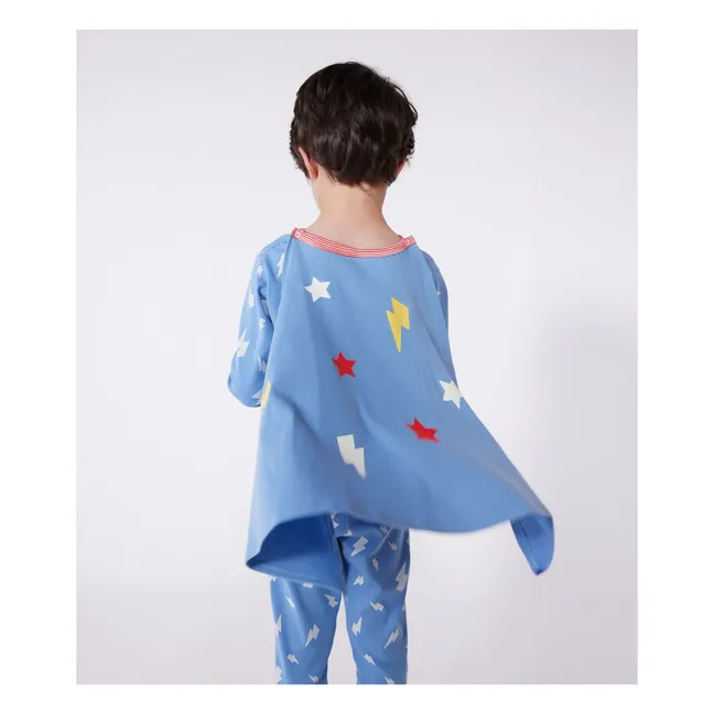 Pijama Bretona con Capa Flash Algodón orgánico | Azul