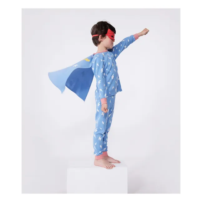 Pijama Bretona con Capa Flash Algodón orgánico | Azul