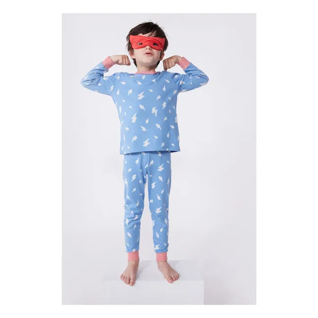 Pijama Bretona con Capa Flash Algodón orgánico | Azul