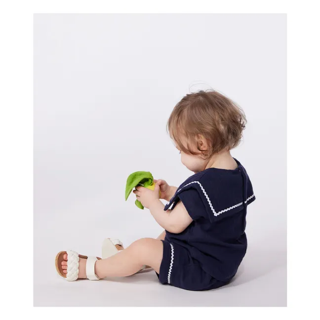 Conjunto de blusa y short de gasa de algodón Barbiga Bi | Azul Marino