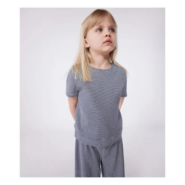 Pijama Briana de algodón orgánico | Azul Marino