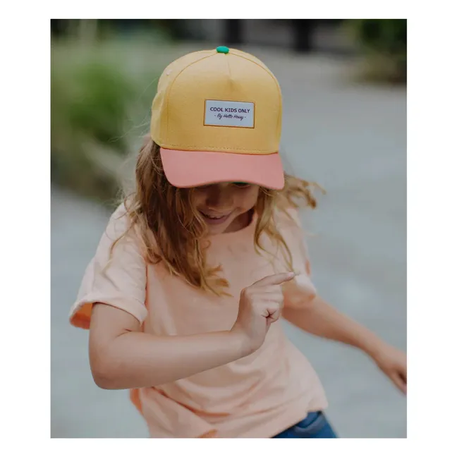 Kappe mit gebogenem Schirm Mini Sunset aus Bio-Baumwolle | Gelb