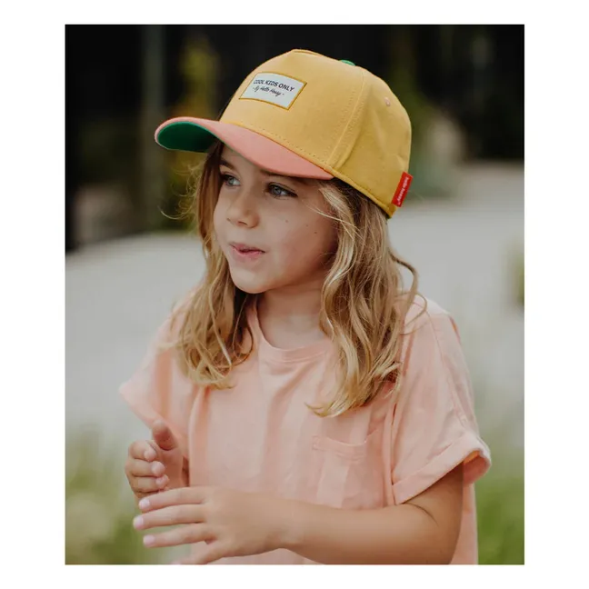 Gorra de visera curvada de algodón orgánico Sunset | Amarillo