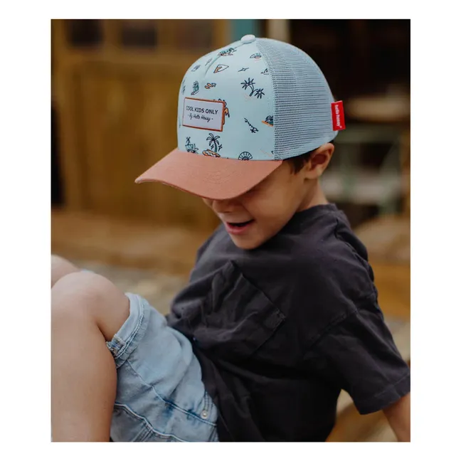 Blue Island Trucker Curved Visor Cap | Light blue