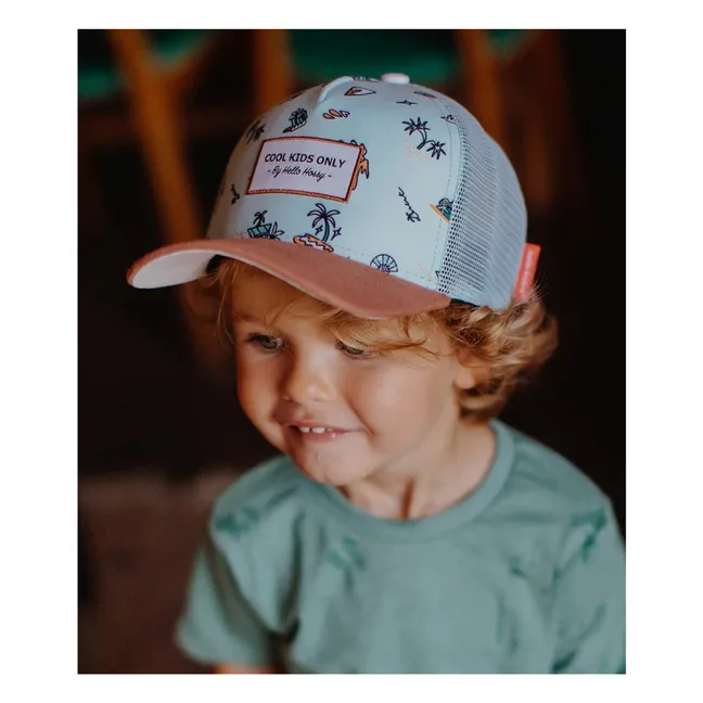 Blue Island Trucker Curved Visor Cap | Light blue
