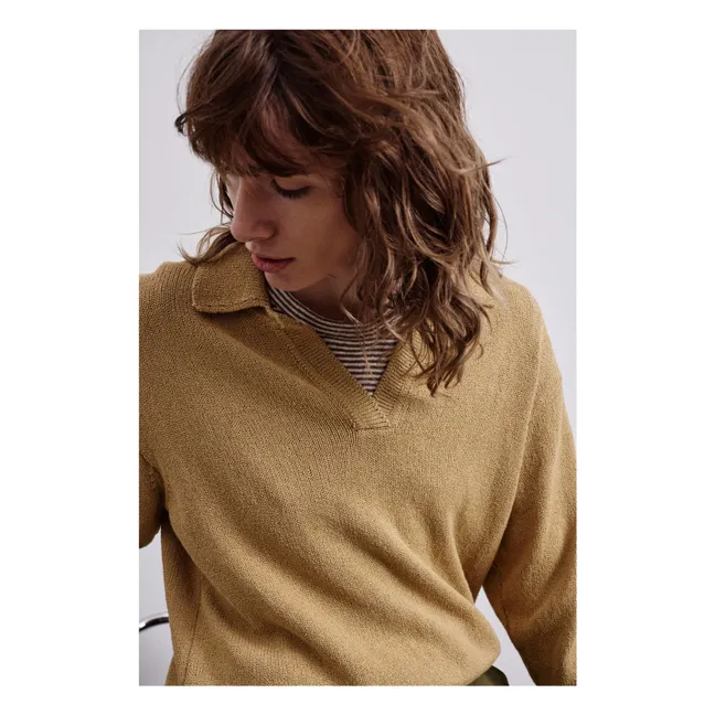 Pullover aus Baumwolle und Leinen | Tabak