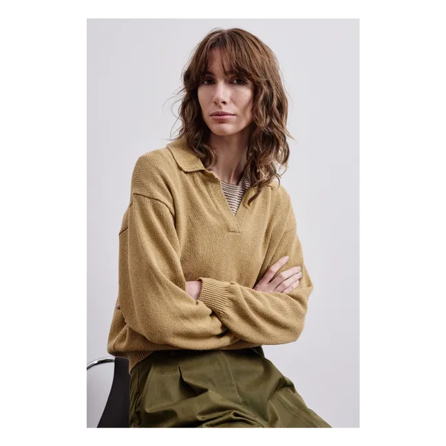 Pullover aus Baumwolle und Leinen | Tabak