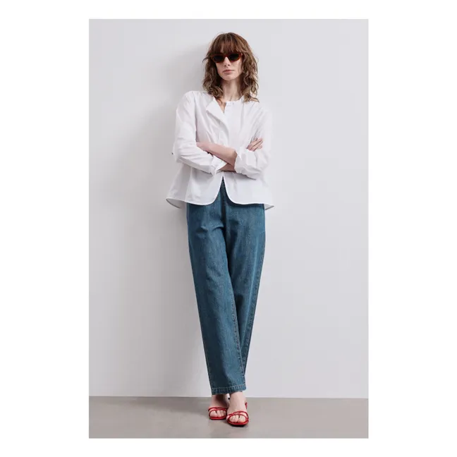 Bluse aus Baumwoll-Popeline | Weiß