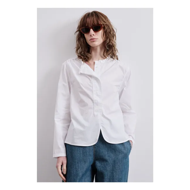 Blusa de popelina de algodón | Blanco