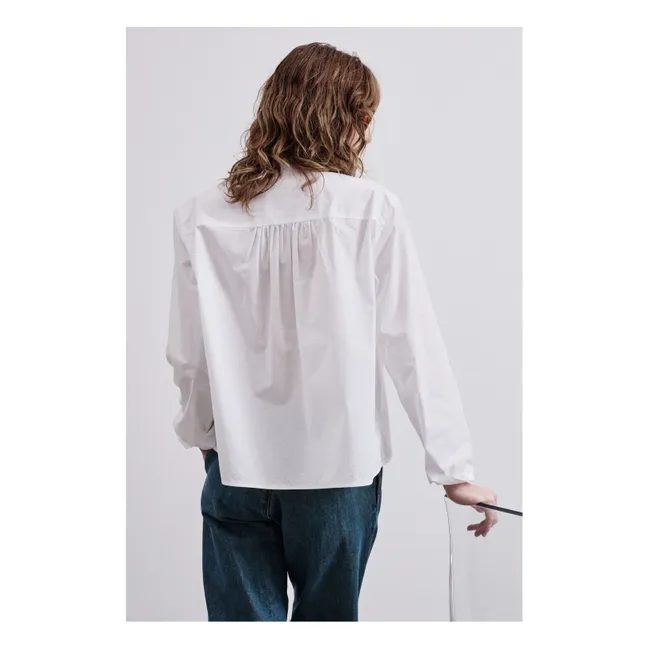 Blusa de popelina de algodón | Blanco