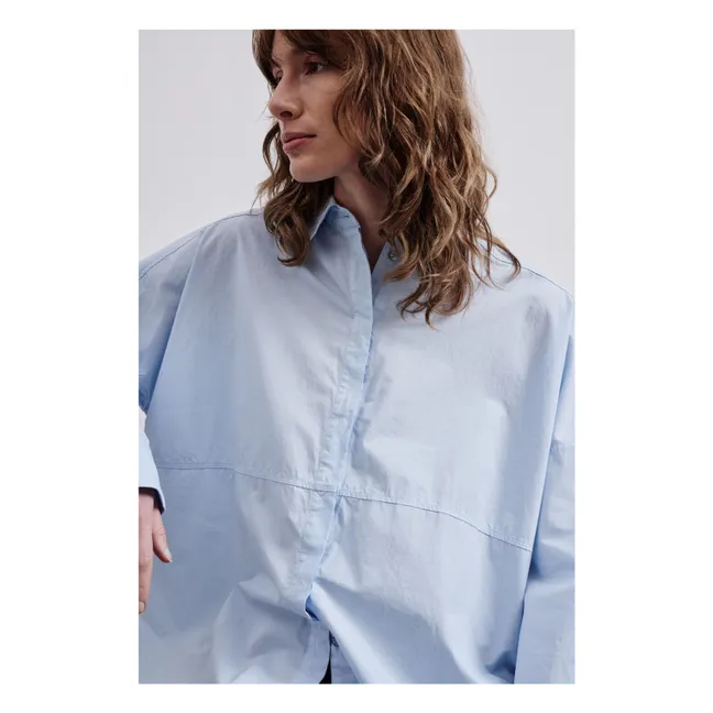 Cotton Poplin Shirt | Light blue